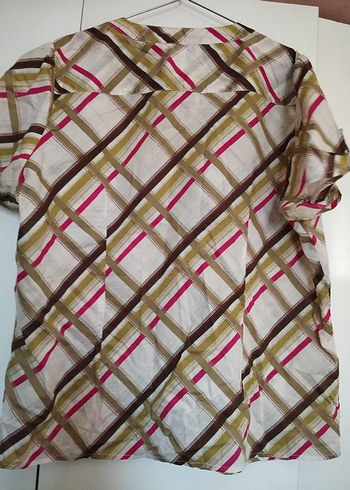 Düğmeli Kısa Kollu Bej Kadın Gömlek - Görsel 5