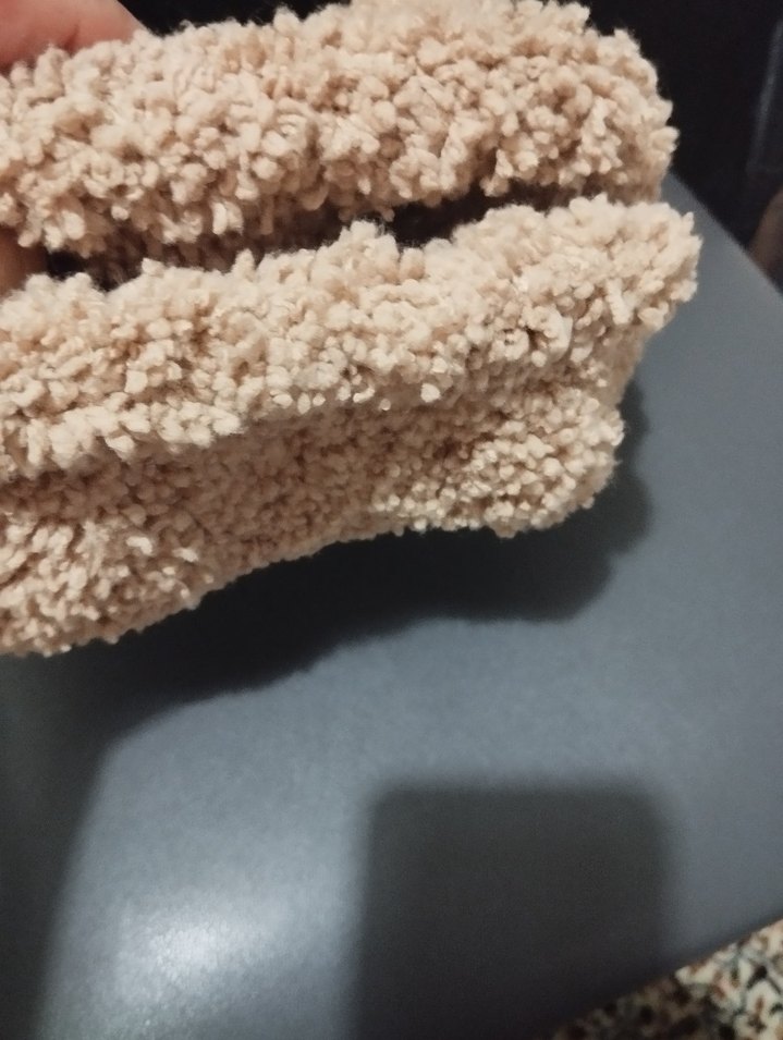 camel renkli teddy burslu örgü çanta - Görsel 3