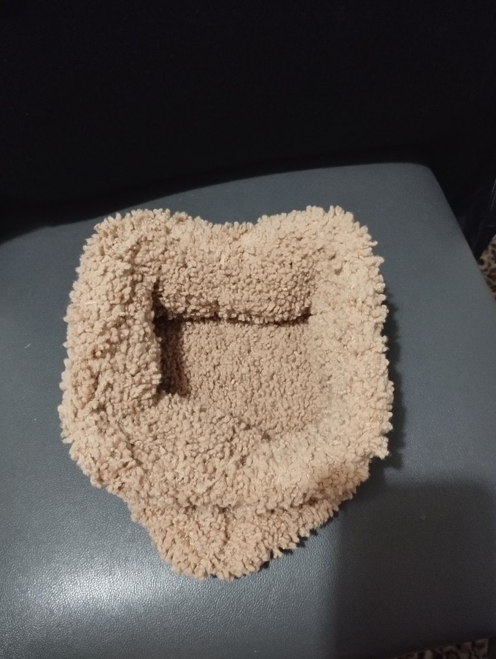 camel renkli teddy burslu örgü çanta - Görsel 2