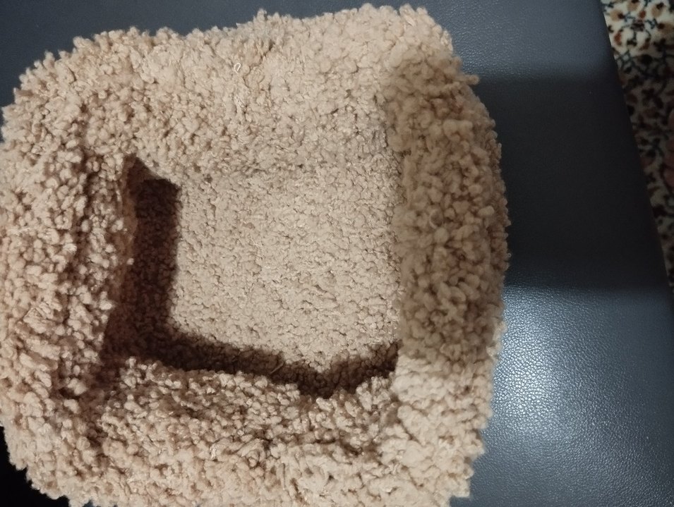 camel renkli teddy burslu örgü çanta - Görsel 4