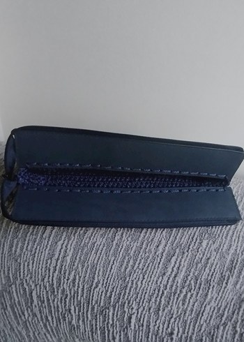 Örgü Detaylı lacivert Kadın Portföy Çanta - Görsel 3