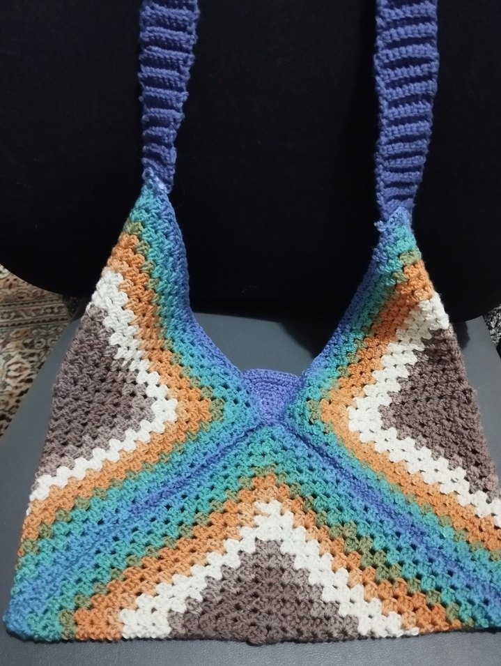 Örgü Bohem Kadın Çanta Çok Renkli - Görsel 2