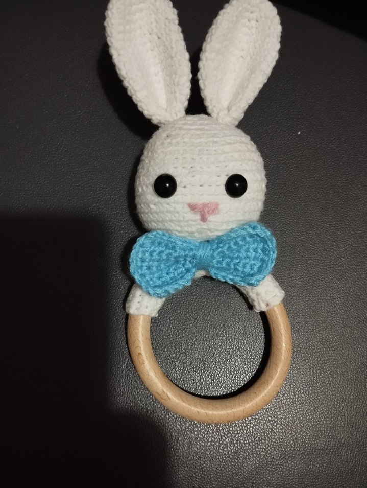 Beyaz Tavşan Figürlü Diş Kaşıyıcı çıngırak - Görsel 2