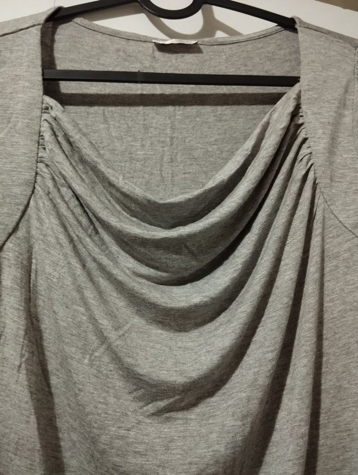 Gri drapeli Bluz, Uzun Kollu, Salaş - Görsel 2