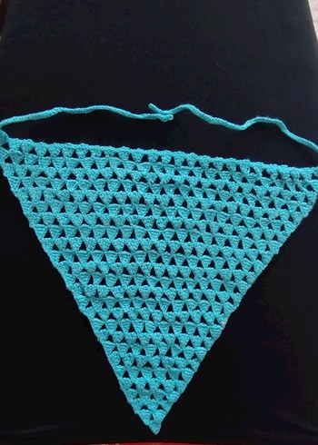 Turkuaz el örgüsü bandana Bohem Saç Aksesuarı