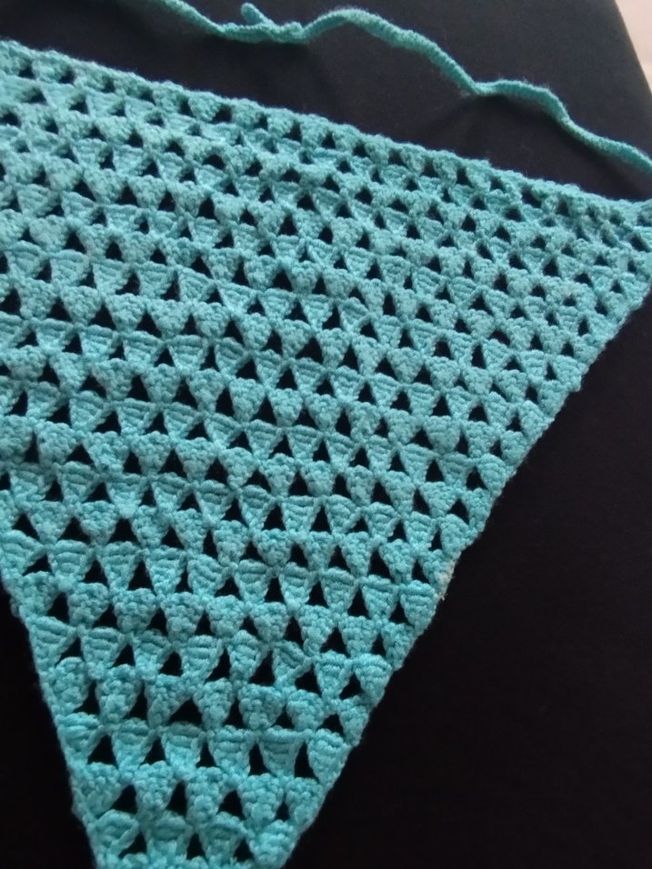 Turkuaz el örgüsü bandana
Bohem Saç Aksesuarı - Görsel 2