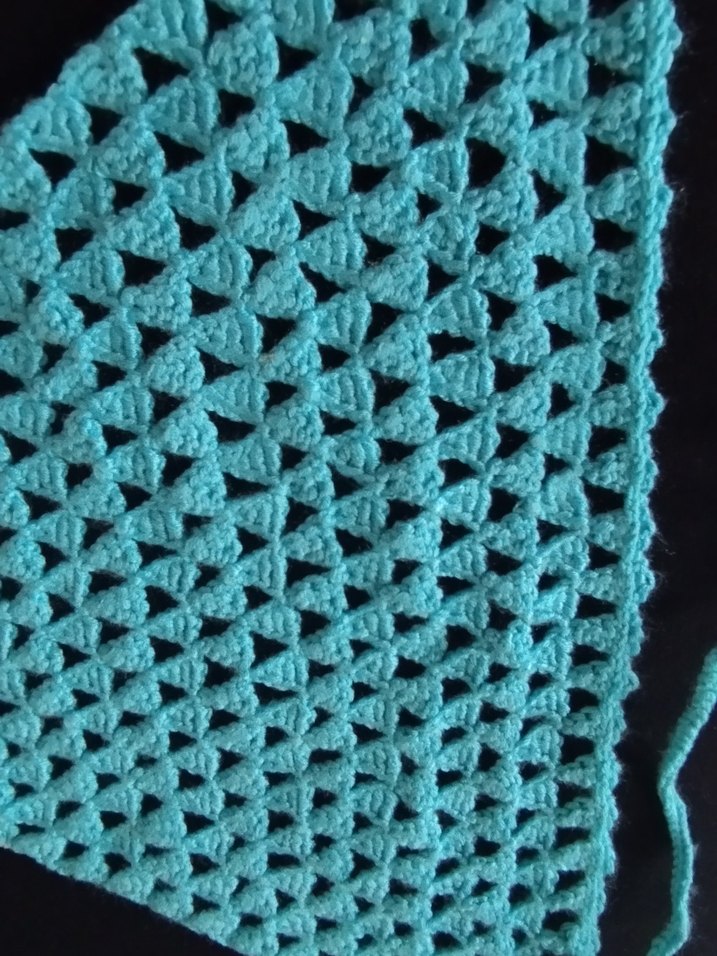 Turkuaz el örgüsü bandana
Bohem Saç Aksesuarı - Görsel 3