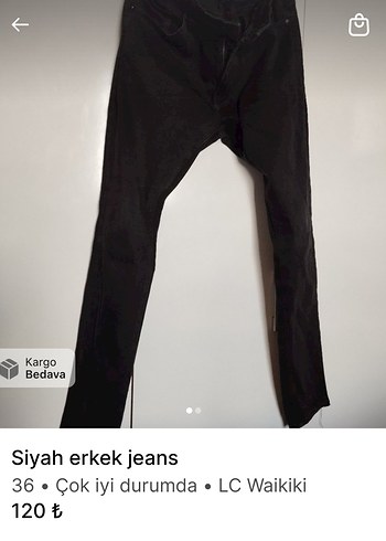 Erkek Siyah LC Waikiki Denim Pantolon