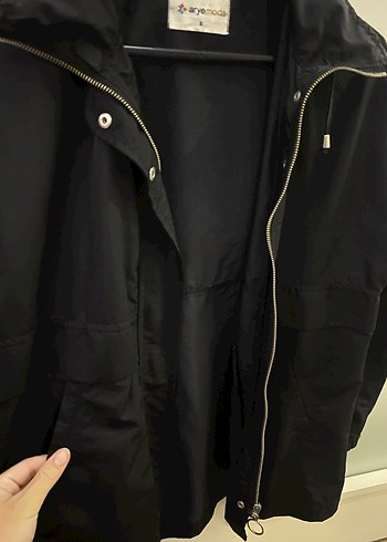Siyah kadın yağmurluk - Görsel 3