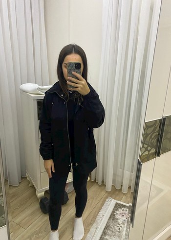 Siyah kadın yağmurluk - Görsel 5