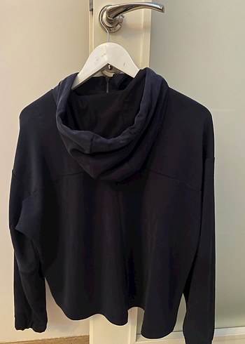 Kadın Lacivert Fermuarlı Kapüşonlu Sweatshirt - Görsel 5