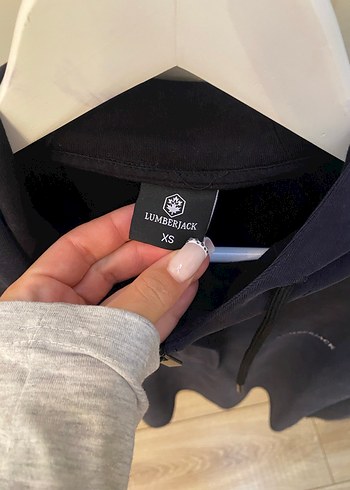 Kadın Lacivert Fermuarlı Kapüşonlu Sweatshirt - Görsel 3