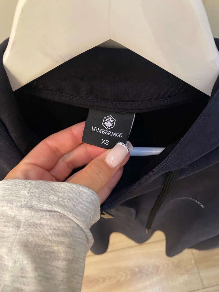 Kadın Lacivert Fermuarlı Kapüşonlu Sweatshirt - Görsel 3