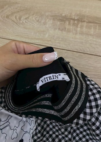 Nakışlı Siyah Kadın Midi Etek - Görsel 5