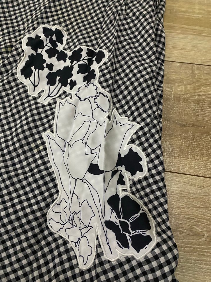 Nakışlı Siyah Kadın Midi Etek - Görsel 2