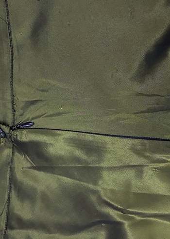 Kadın Uzun Haki Saten Etek - Görsel 4