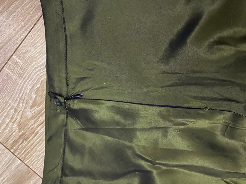 Kadın Uzun Haki Saten Etek - Görsel 4