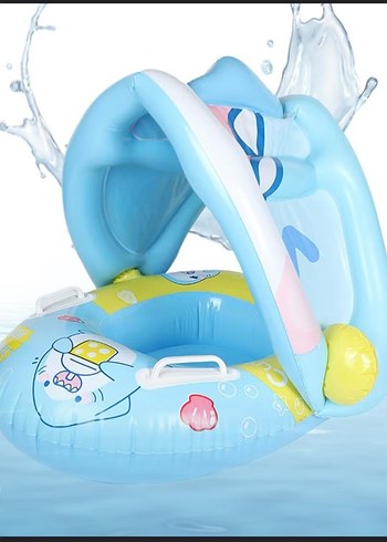 Renkli Çocuk Yüzme Simidi gölgelikli. - Görsel 8