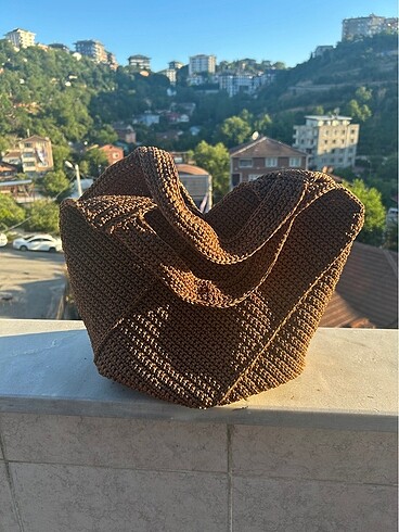  Beden kahverengi Renk örme çanta