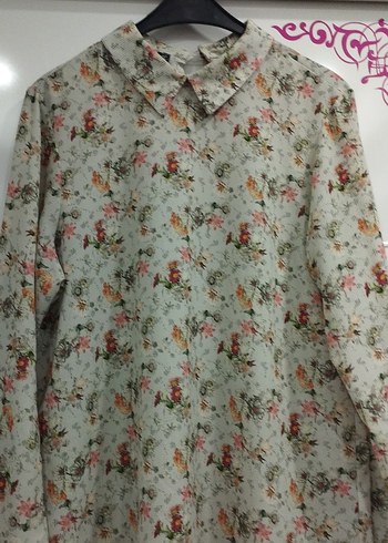 Uzun Kollu Çiçek Desenli Bohem Tunik - Görsel 2