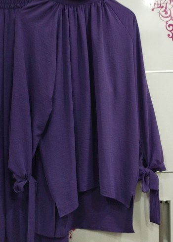 Mor Uzun Kollu Salaş Tunik - Görsel 2