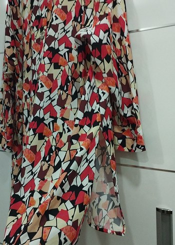 Renkli Desenli Kadın Uzun Kollu Gömlek - Görsel 3