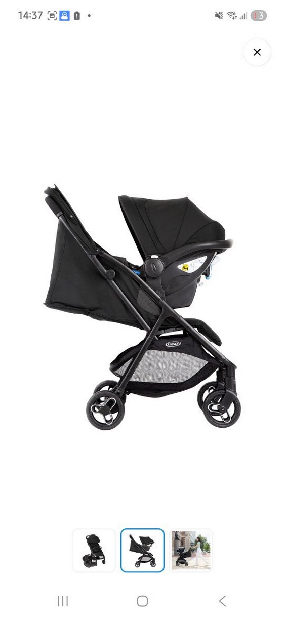 Siyah Bebek Arabası ve Taşıma Koltuğu - Görsel 2