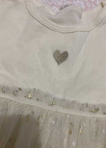 H&M Kız Çocuk Beyaz Dantel İşlemeli Elbise