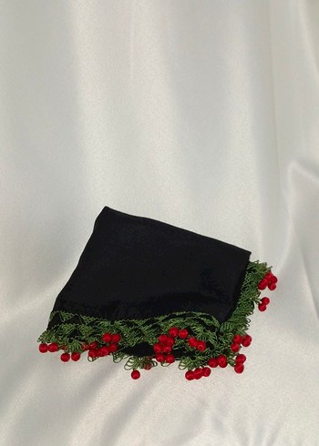 Kiraz oyalı eşarp - Görsel 2