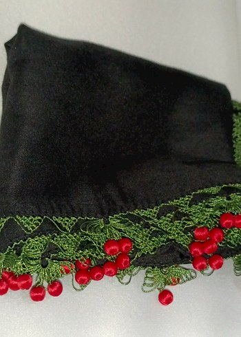 Kiraz oyalı eşarp - Görsel 3