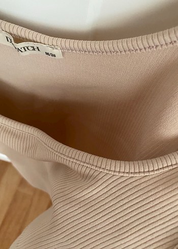 Diğer Bej Kolsuz Crop Top, Tek Renk, Mini Boy