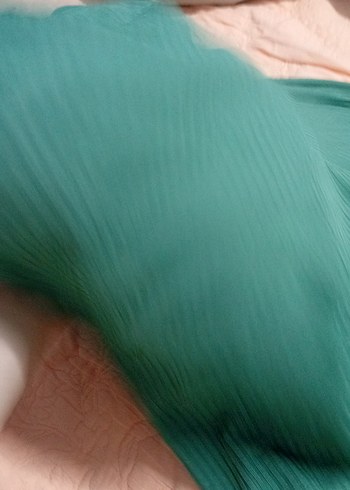41 Beden Kadın Yeşil Pliseli Bol Kesim Pantolon sıfır urun
