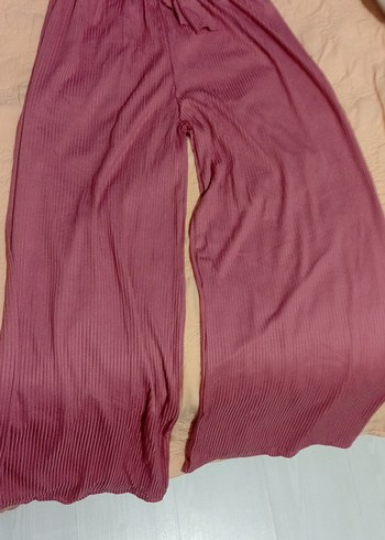 Bordo Piliseli Bol Kesim Kadın Kumaş Pantolon sıfır urun