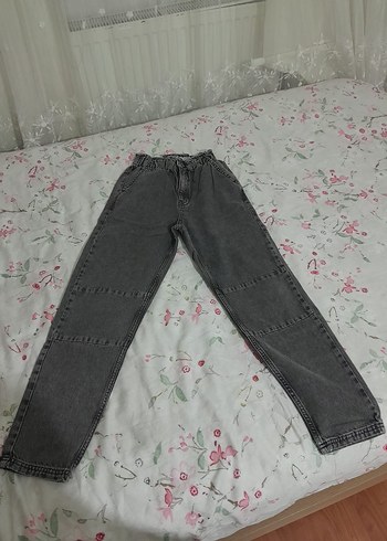 Gri Kadın Loose Fit Midi Jean