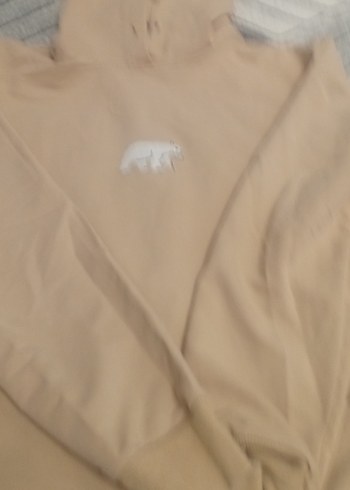 Bej Kapüşonlu Kadın Sweatshirt - Görsel 5