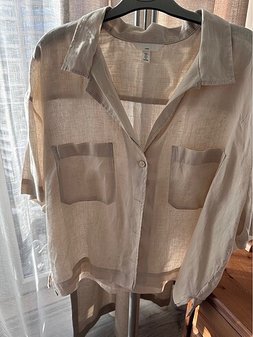 H&M keten oversize gömlek kusursuz bir kez giyildi