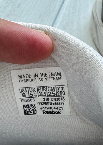 39 Beden Reebok Beyaz Bağcıklı Kadın Spor Ayakkabı