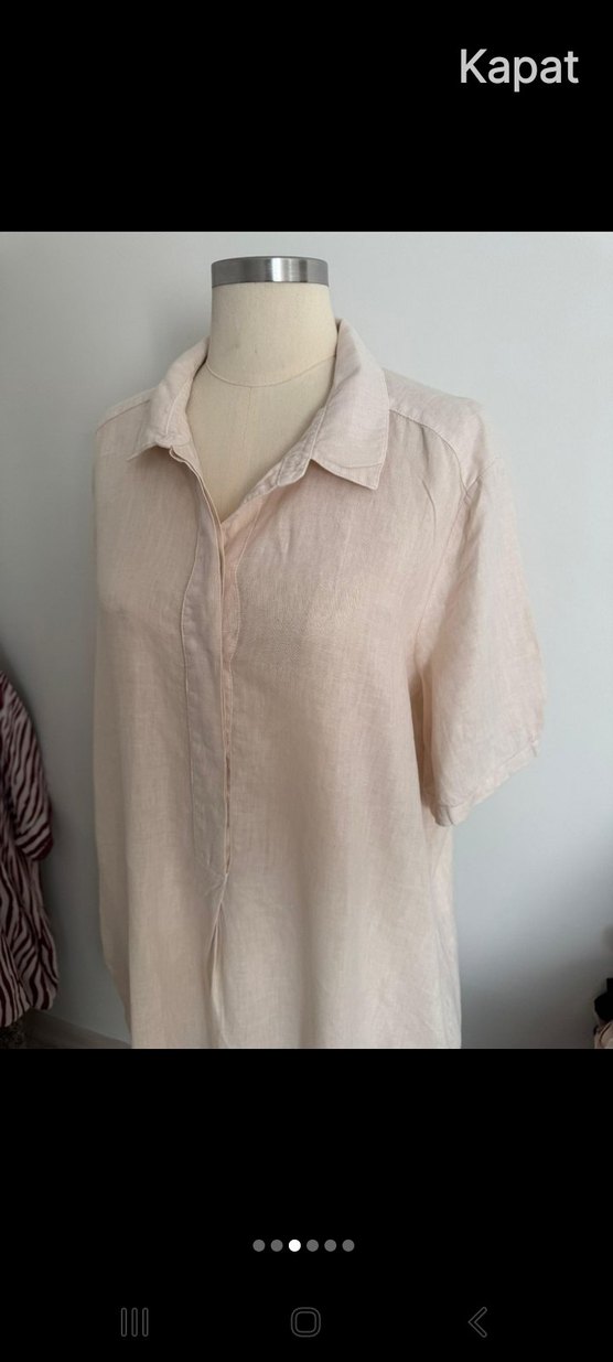 Krem  Keten  Midi Kadın  Elbise Backstage marka - Görsel 2