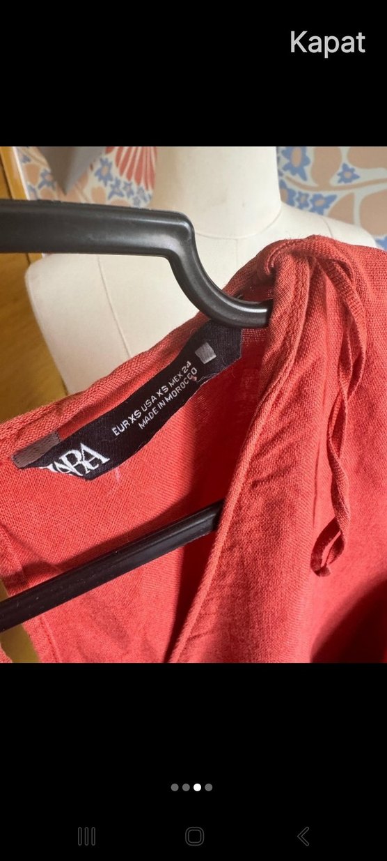 Zara  kiremit kırmızı  midi tulum elbise - Görsel 3
