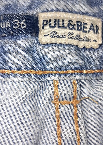 Pull&Bear Mavi Vintage kot şort