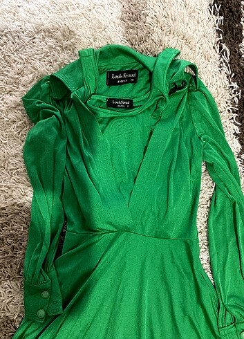 36 Beden yeşil Renk Louis Feraund Vintage Yeşil Elbise