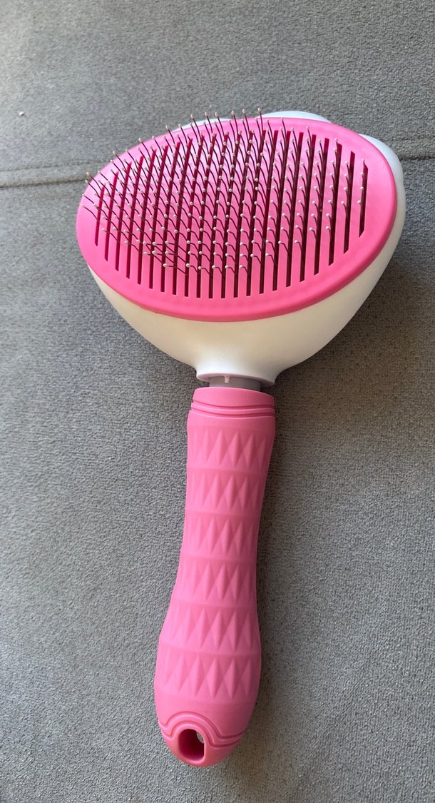 Pembe Renkli Çiçek Desenli kedi köpek tarağı - Görsel 2