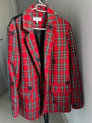 Twist ekoseli blazer ceket