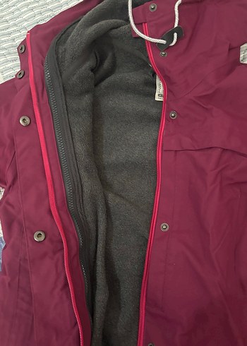 Vişne Kadın Kapüşonlu Su geçirmez Outdoor Ceket - Görsel 4