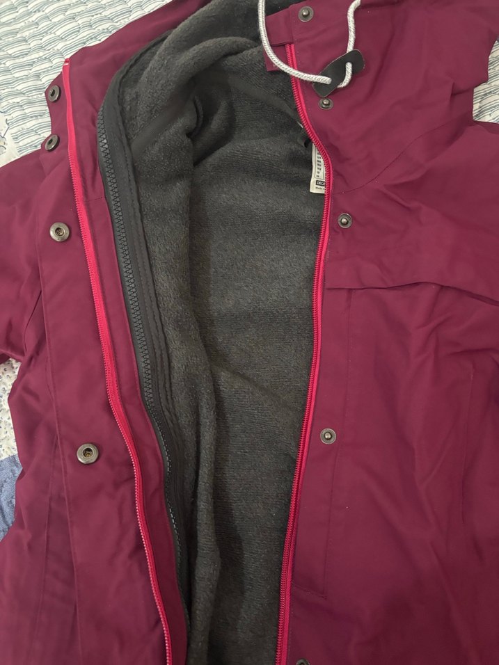 Vişne Kadın Kapüşonlu Su geçirmez Outdoor Ceket - Görsel 4