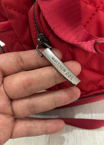 Kırmızı Kadın Kapitone Çanta - Görsel 4