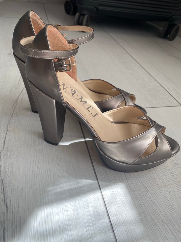 Antrasit Platform Topuklu Kadın Ayakkabı - Görsel 2