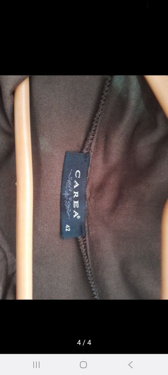 Kahverengi Süet diz altı boy elbise - Görsel 4