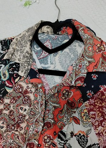 Bohem Çok Renkli Uzun Kollu Gömlek - Görsel 3