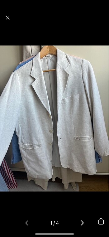 Vintage taş / ekru rengi blazer ceket